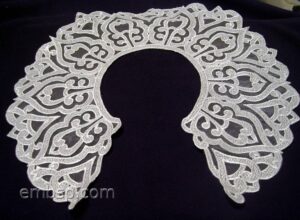 Lace collar, embroidery on organza fsl0031