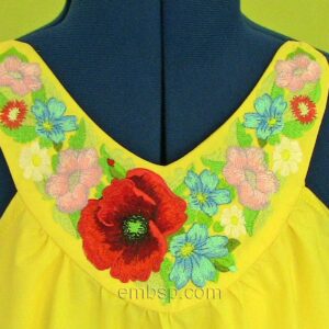 Summer floral ornament for the neck flw0102