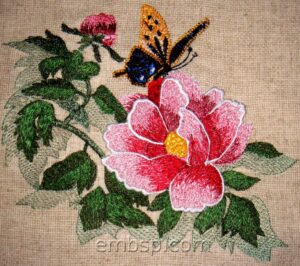 Flower with butterfly flw0125