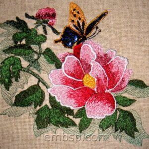 Flower with butterfly flw0125