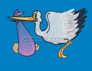Machine embroidery design Stork brings baby brd0052
