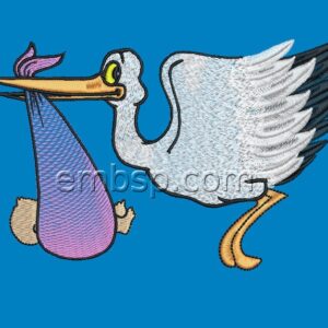 Machine embroidery design Stork brings baby brd0052