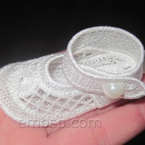 Machine embroidery design Lace shoe for doll fsl0061