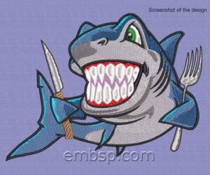 Machine embroidery design Shark fun0005