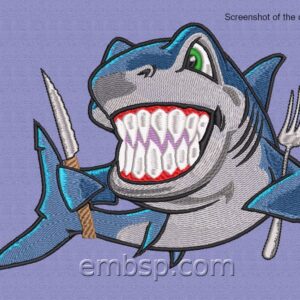 Machine embroidery design Shark fun0005