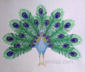 Machine embroidery design Peacock brd0060