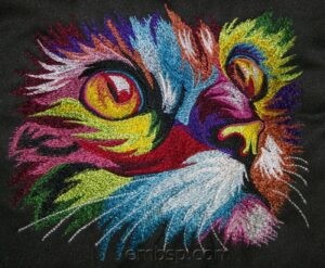Machine embroidery design Rainbow cat cat0020