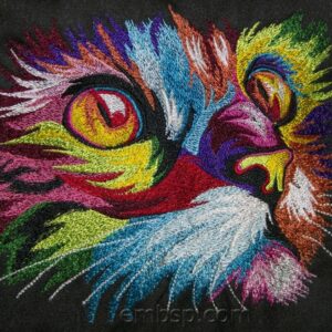 Machine embroidery design Rainbow cat cat0020