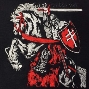 Machine embroidery design Knight on horseback ppl0037