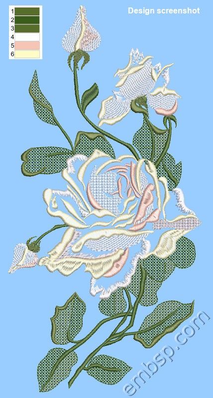 Machine embroidery design rose flw0150_140x280
